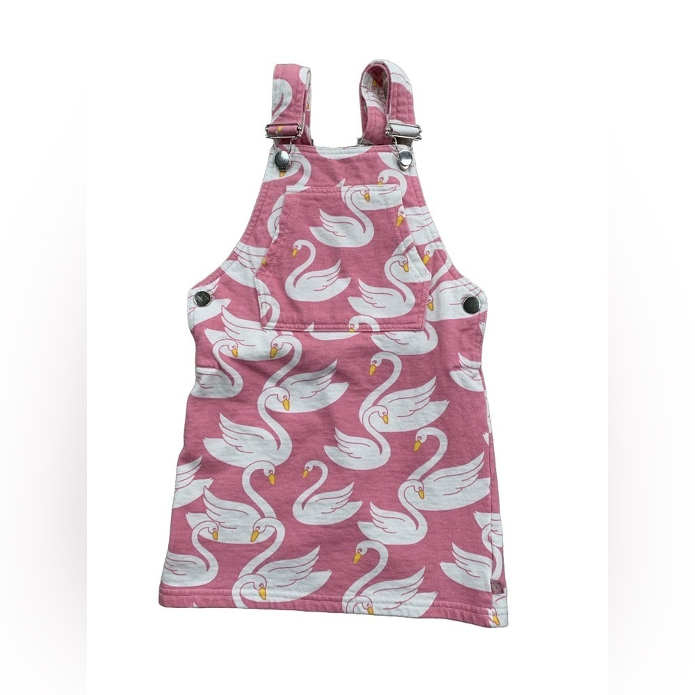 Smafolk Size 4-5 Swan Print Organic Jumper Dress